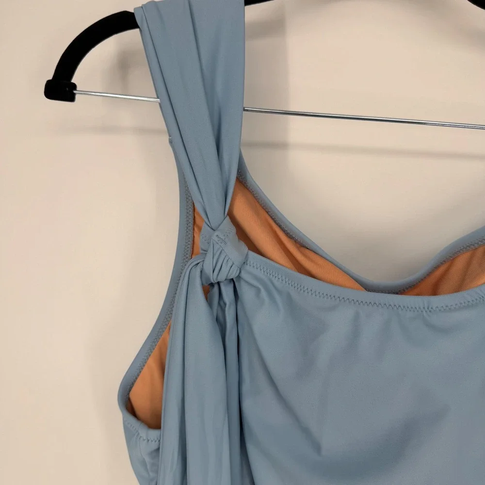 J. CREW RUCHED ONE-SHOULDER ONE-PIECE SWIMSUIT NWT 22 BLUE MIST SUMMER SWIM
